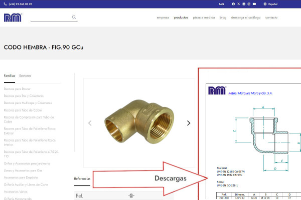 Fiches techniques pour raccords pour souder à cuivre